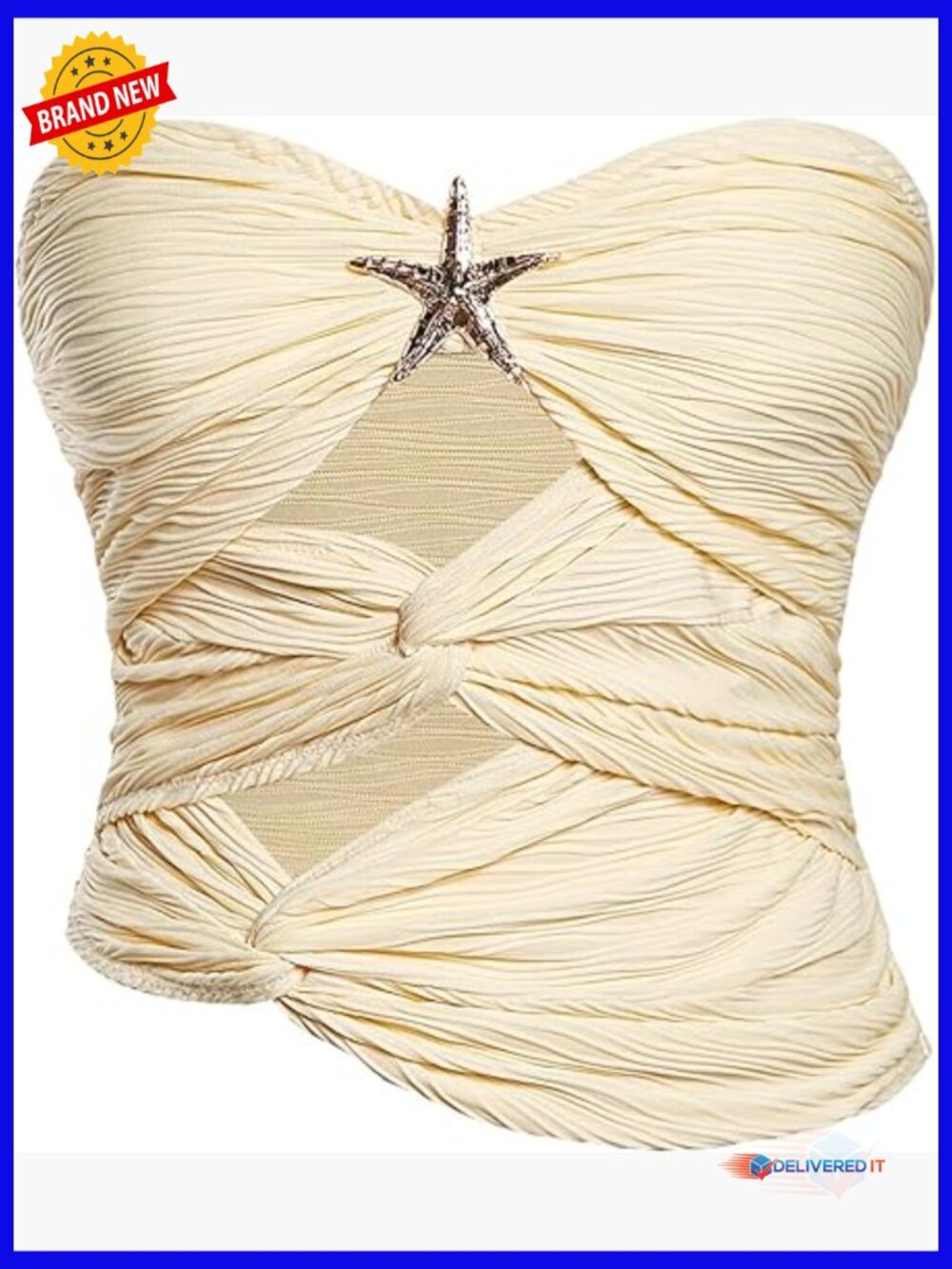 Starfish Cut Out Strapless Tube Top Cropped Bandeau Tank
